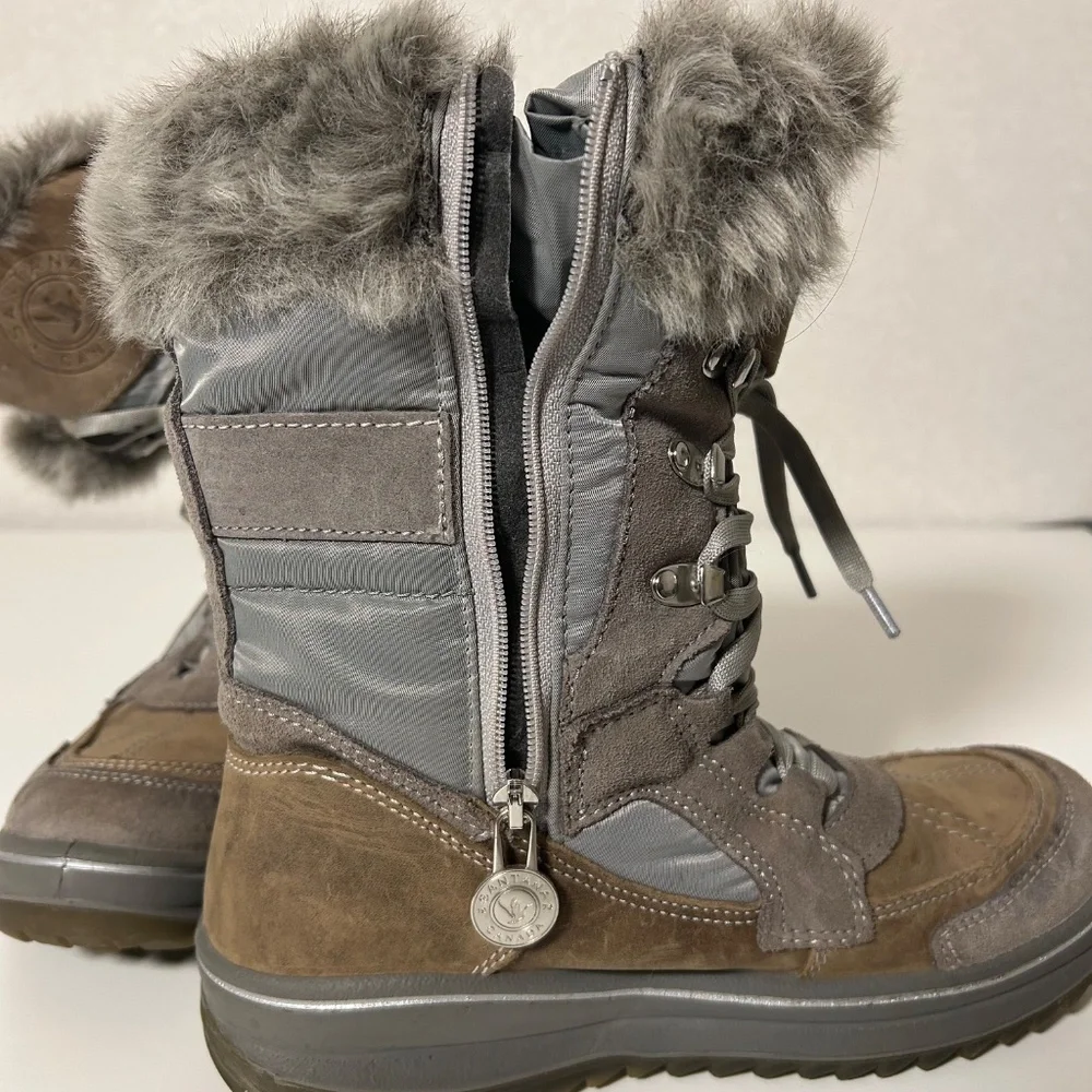 santana canada marta faux fur sherpa lined water resist‎ insulated winter boot 8